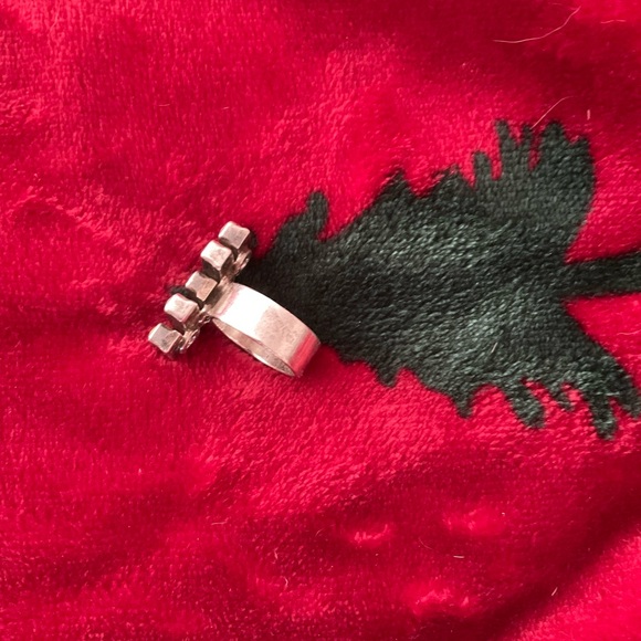 Sterling Silver Ring with Colorful Stone Inlays - Picture 3 of 4